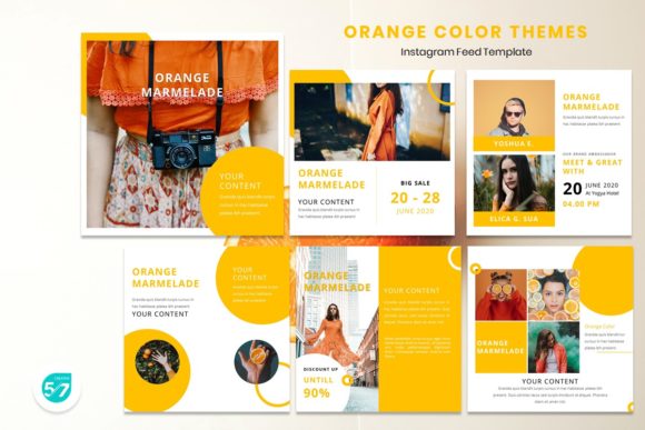 Instagram Feed Template - Orange Color: A Bold Visual Strategy